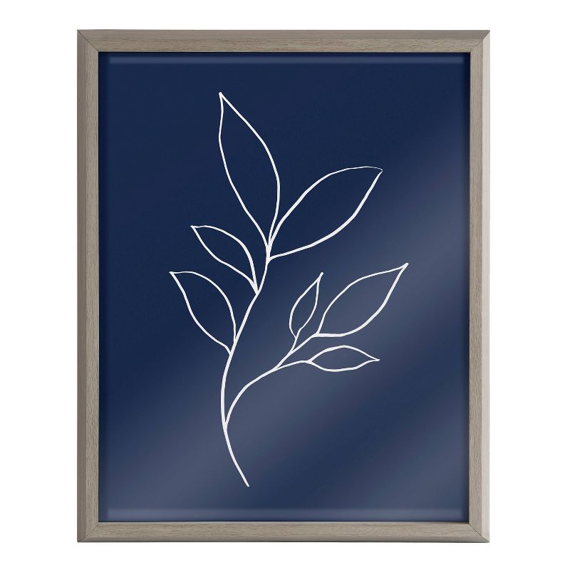 16&#34; x 20&#34; Blake Modern Blue Botanical Line Sketch Print 3 Framed Printed Glass Gray - Kate &#38; Laurel All Things Decor, 3 of 8