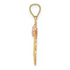 Black Bow Jewelry 14k Yellow Gold and Rose Gold #1 Madre Pendant, 19mm - 2 of 4