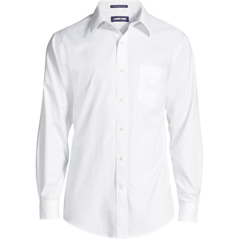 Lands' End Men's Solid No Iron Supima Pinpoint Straight Collar Dress Shirt, 1 of 4