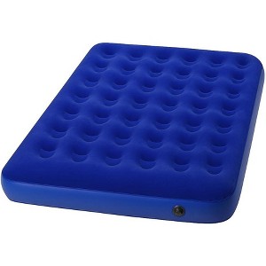 J&V TEXTILES Air Mattress, 48 Coil Luxury Flocked Design, with Air Pump, Blue - 1 of 4