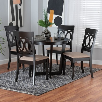 Baxton Studio Estelle Modern Fabric Wood Dining Set