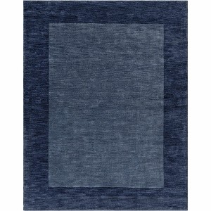 Hauteloom Bordered Solid Ink Blue Wool Rug - 1 of 4