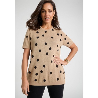 Jessica London Women's Plus Size Fine Gauge Crewneck Shell