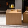 Sapphtopaz 2PCS Nesting Coffee Table with Wood Grain Sticker Cube Side Table Versatile Coffee Bar Unique End Table for Living Room, Bedroom - 2 of 4