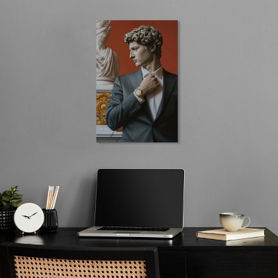 Contemporary Man in Suit with Gold Watch Canvas Wall Art, 16" x 24"