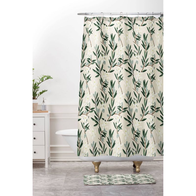 Olive Bloom Shower Curtain Green - Deny Designs, 4 of 7