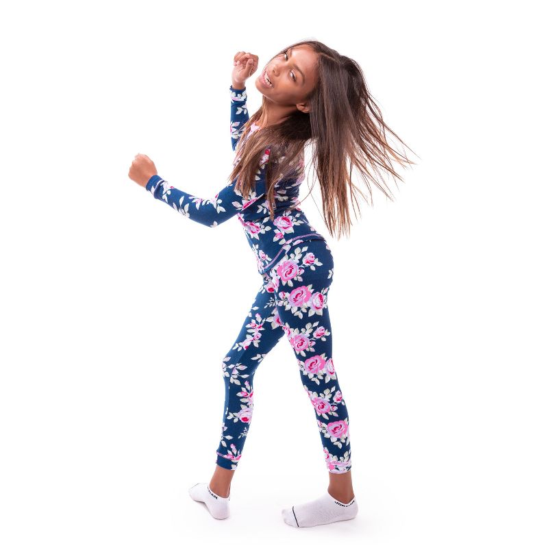 Sleep On It Girls 2-Piece Super Soft Jersey Long Sleeve Snug-Fit Pajama Set, 3 of 4