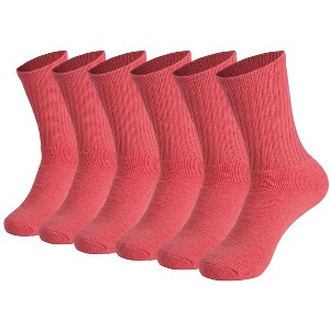 Men’s Cotton Crew Socks – 6 Pairs, Cushioned Sole, Breathable & Moisture-Wicking Athletic Sport Socks - 1 of 4