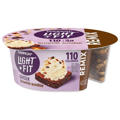 Light + Fit REMIX Brownie Sundae Vanilla Yogurt Cups - 4.5oz