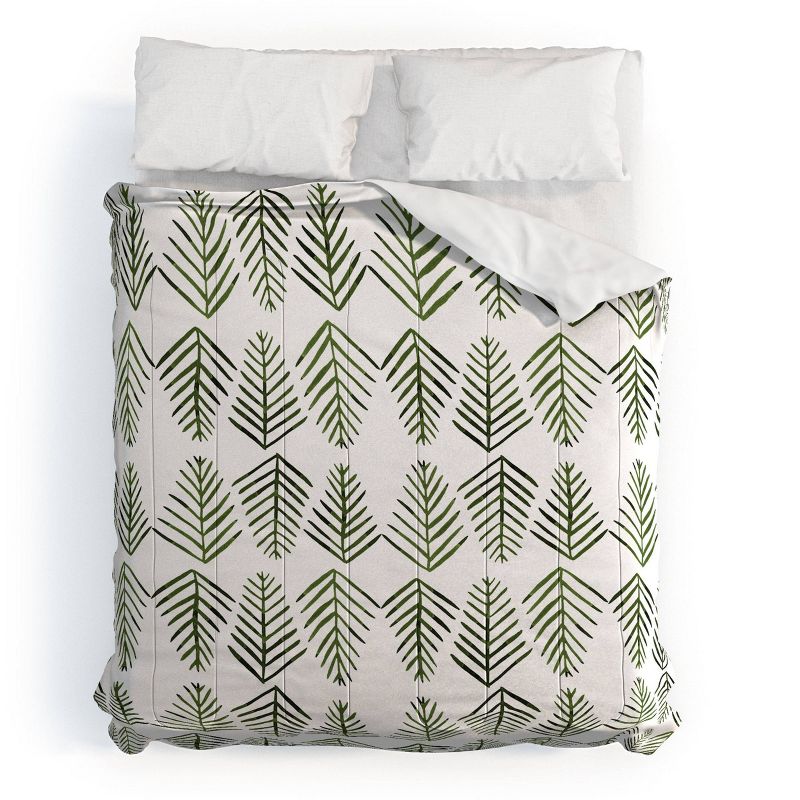 Deny Designs Angela Minca Pine Trees Comforter Set Green, 1 of 4