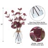 Artificial Eucalyptus Stems in Glass Vase with Faux Water, Realistic Fake Plant for Desk Shelf Bathroom Table, Double-Sided Leaves, 2PCS - 2 of 4