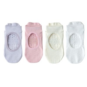 Anna-Kaci 4 Pairs Women's Non-Slip Yoga Socks Soft Cotton Grip Sole Low-Cut Design with Arch Ventilation for Pilates Barre - 1 of 4