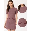 INSPIRE CHIC Women's Work Short Sleeve Vintage Houndstooth Pencil Sheath Dress - 2 of 4