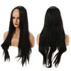 Unique Bargains Women's Long Straight Hair Lace Front Wigs with Wig Cap 26" 1PC - 3 of 4