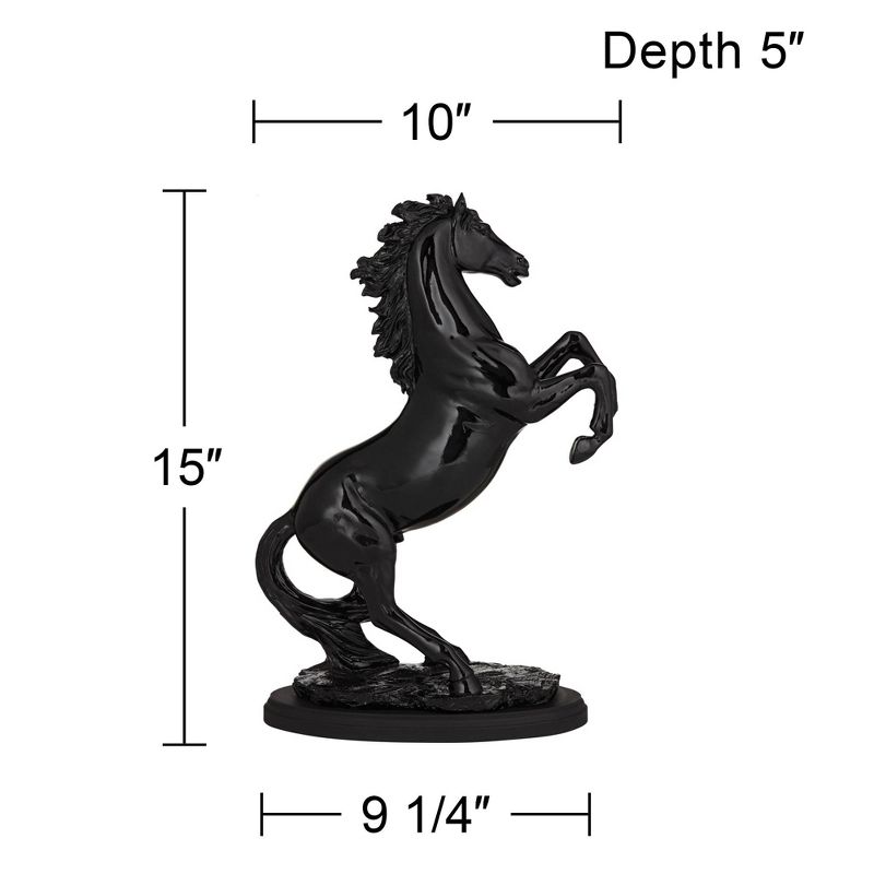 Kensington Hill Prancer 15" High Shiny Black Horse Statue, 4 of 10