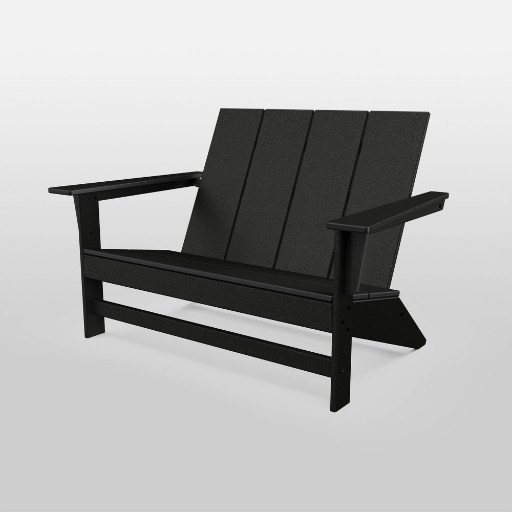 Photos - Garden Furniture Moore POLYWOOD Patio Loveseat - Black - Threshold™