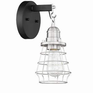 Craftmade Lighting Thatcher 1 - Light Wall Light in  Flat Black/Brushed Polished Nickel - 1 of 1