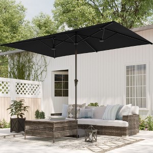 Sonkuki 11x7Ft Double-Sided Patio Umbrella with Large Canopy Outdoor Table Umbrella for Garden, deck and pool - 1 of 4