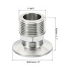 Unique Bargains 304 Stainless Steel Food Beverage Dairy Pipe Fittings Male Thread TC Tri Clamps Adaptor - 2 of 4