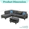 MOONMISS 97" Polyester Fabric Sectional Sofa with Lift-top Storage Ottoman, Tufted Design - 2 of 4