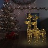 vidaXL Pre-lit Reindeer Christmas Decorations Set - 90 LED Lights, Weather-Proof Acrylic Material, Indoor-Outdoor Use, Warm White Glow - 2 of 4