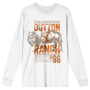 Yellowstone Ride Like It's Your Last Time Crew Neck Long Sleeve White Adult Tee - 1 of 3