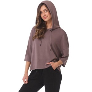 Rekucci Soft Stretch Cropped Loungewear Hoodie for Women - 1 of 4