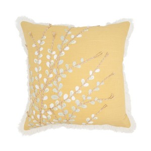 Saro Lifestyle Elegant Embroidered Floral Pillow Cover - 1 of 4