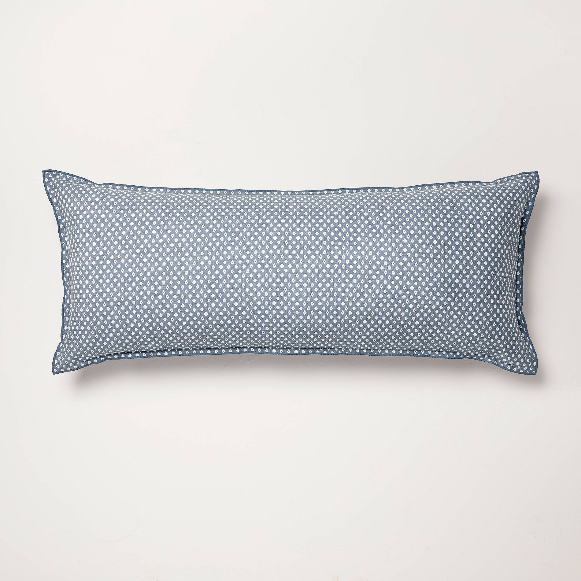 14"x36" Block Pattern Oblong Throw Pillow Blue - Hearth & Hand™ with Magnolia