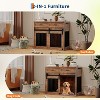 coucheta44.5'' Dog Crate Furniture with Hook and Storage Drawer, Wooden Dog Kennel with Sliding Barn Door Indoor Furniture Style Dog Crates End Table - 3 of 4