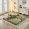 Modular Chenille Folding Floor Sofa with 3 Pillows, Convertible Sleeper Couch for Small Spaces, Living Room or Bedroom – The Pop Home - 4 of 4