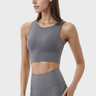 Anna-Kaci Active Women's High Neck Longline Sports Bra with Wide Straps and Keyhole Back for Stylish Medium Support