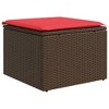 Garden Stool Black PE Rattan, Powder-Coated Steel, Polyester, FoamvidaXL - 2 of 4