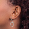 Black Bow Jewelry 16mm Textured Open Heart Dangle Earrings in Sterling Silver - 3 of 4