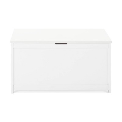 white wooden toy box