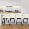 Bekrvio Swivel Bar Stools Set of 2/4,25.6"/29" Counter Height Stool Velvet Upholstered Armless Bar Chair with Metal Frame for Kitchen Island - 3 of 4