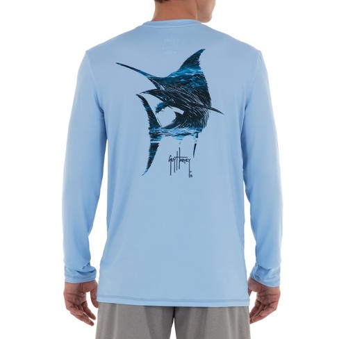 Guy Harvey Mens Scribble Mahi Short Sleeve T-Shirt Blue Medium