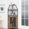 Corner Bar Cabinet, Wine Bar Cabinet with Large Storage Space and Detachable Wine Rack - 4 of 4