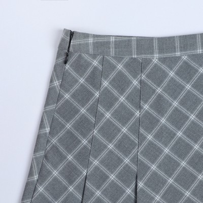 Women's Plaid Pleated Mini Skirt wild Fable™ Xlarge Grey Plaid Target
