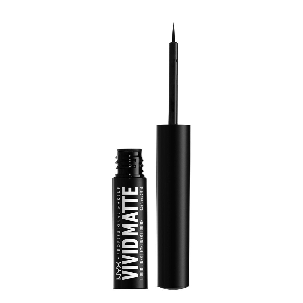 Photos - Other Cosmetics NYX Professional Makeup Vivid Matte Liquid Eyeliner - Black - 0.06 fl oz 