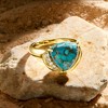 Ross-Simons Turquoise and 0.15 ct. t.w. Diamond Ring in 18kt Gold Over Sterling - 4 of 4