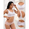 INSPIRE CHIC 3 Pcs Women's V-Neck Mesh Wirefree Adjustable Straps U Back Minimizers Bras - 3 of 4