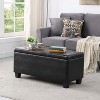 Carl Set of 3 38.58" Wide Rectangular Upholstered Flip Top  Storage With Cube Ottomans with Tufted Top and Solid Wood Legs-The Pop Home - 3 of 4