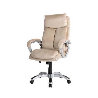 Velvet Gaslift Adjustable Swivel Office Chair Brown - Glitzhome