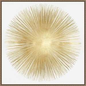 30"x30" Sunburst Soft Gold I by Abby Young Framed Canvas Wall Art Print Bronze - Amanti Art: Modern Style, Polystyrene Frame - 1 of 4