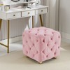 TUYOHW 18" Cube Storage Ottoman,Velvet Footstool with Hidden Compartment,Unique Dice-Shaped Stool for Living Room,Bedroom,Entryway - 2 of 4