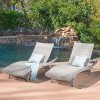 Okak HDPE Recliner Patio Chaise Lounge with Optional Cushion,Ergonomics Outdoor Long Chiase Rattan Poolside Chair for Deck,Backyard&Pool,Gray - 4 of 4