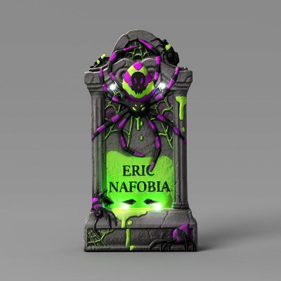 27" Premium Spider Tombstone Halloween Decorative Prop - Hyde and EEK! Boutique™
