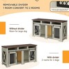 71" Double Dog Crate with 3 Storage Drawers & Sliding Barn Door, 2-in-1 Dog Kennel Furniture As TV Stand with Removable Divider for 2 Large Dogs - 4 of 4
