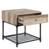 Acme Furniture Brantley 22" Drawer and 1 Tier Shelf Accent Tables Oak and Sandy Black: No Assembly, Open Storage - 4 of 4